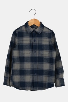 GAP, Camasa din flanel cu model in carouri, Gri/Albastru inchis GAP, Camasa din flanel cu model in carouri, Gri/Albastru inchis
