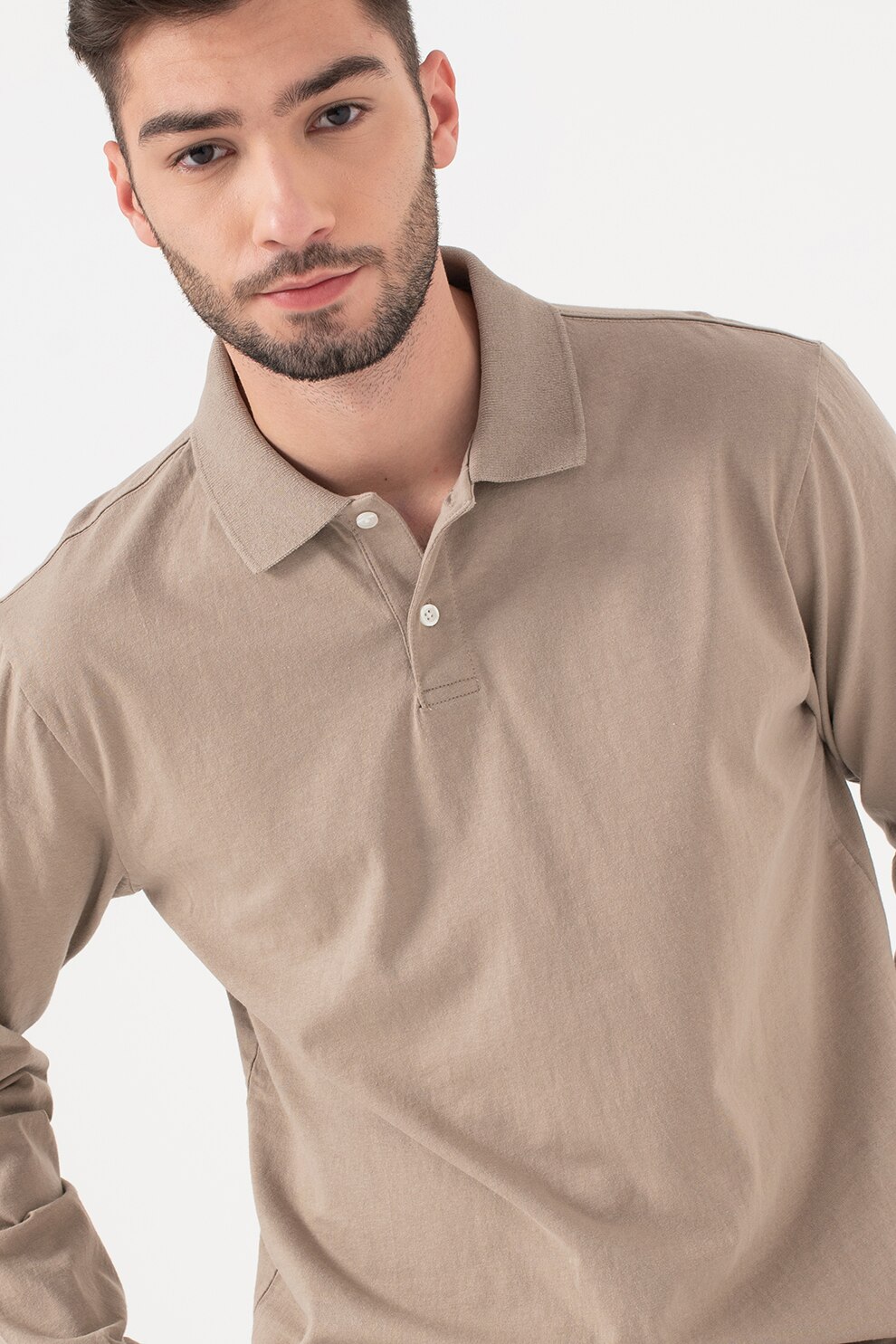 GAP, Bluza polo de jerseu, Maro nisip