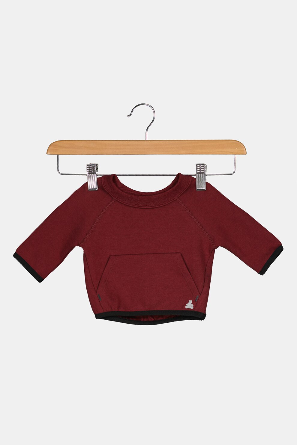 GAP, Bluza cu decolteu la baza gatului si buzunar kangaroo, Visiniu