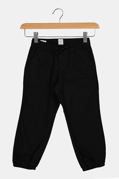 GAP, Pantaloni din bumbac cu talie elastica, Negru GAP, Pantaloni din bumbac cu talie elastica, Negru