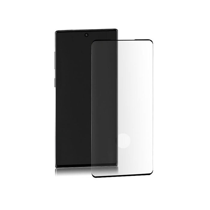 Folie din sticla securizata Qoltec Premium, Compatibil cu Samsung Galaxy Note 10, 3D, Negru
