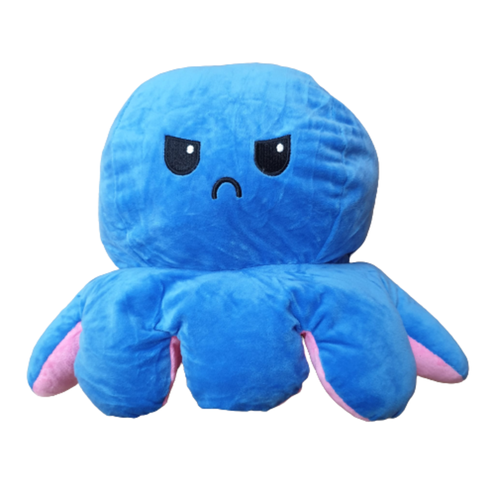 Jucarie reversibila din plus Octopus doll,caracatita cu 2 fete pentru reprezentarea sentimentelor, 25x38cm