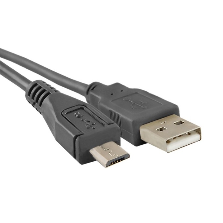 Cablu Usb, Qoltec, 52326, Tip: Usb A tata / Micro Usb B tata, Standard: Usb 2.0, Viteza De Transfer: 480 Mbps, Intensitate: 1 A, 1.8 m, Negru