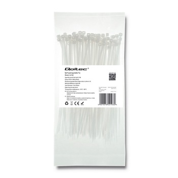 Clema Qoltec, 2,5 * 150mm, nylon UV, alb Clema Qoltec, 2,5 * 150mm, nylon UV, alb