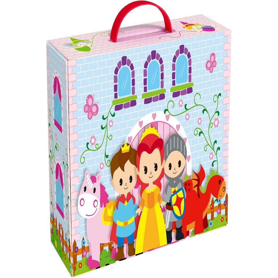 Set Castel Printese Portabil Tooky Toy, Tip Cutie, Lemn, 29.5 x 9.5 x 21 cm