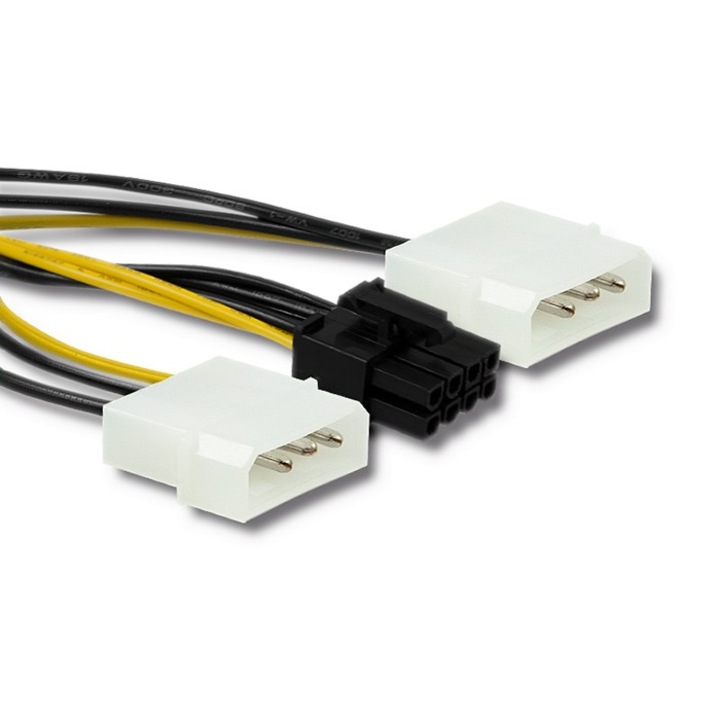 2 db anya adapter készlet, Qoltec, PCI-E 8 tűs apa, 15cm