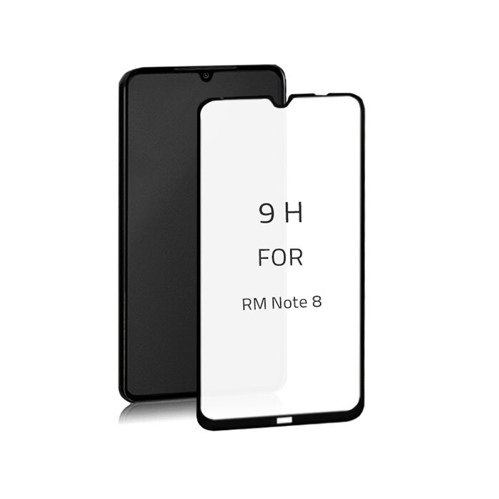 Folie protectie sticla securizata Full, Qoltec, Pentru Xiaomi Redmi Note 8, Negru