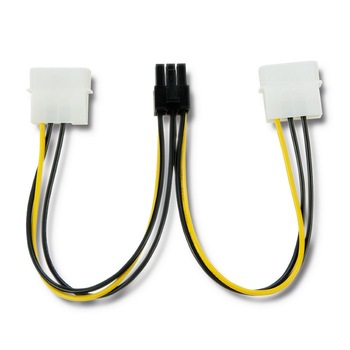 Set 2 adaptoare mama MOLEX, Qoltec, PCI-E 6 pini tata, 15cm Set 2 adaptoare mama MOLEX, Qoltec, PCI-E 6 pini tata, 15cm