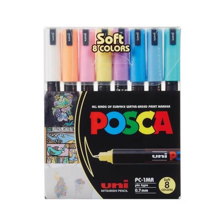 Комплект от 8 маркера Posca Pastel PC-1MR