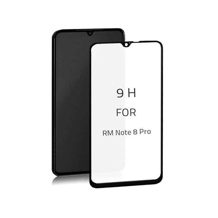 Folie protectie sticla securizata Full, Qoltec, Pentru Xiaomi Redmi Note 8 Pro, Negru