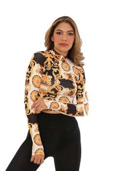 Bluza scurta Bella, Alb/Maro Bluza scurta Bella, Alb/Maro