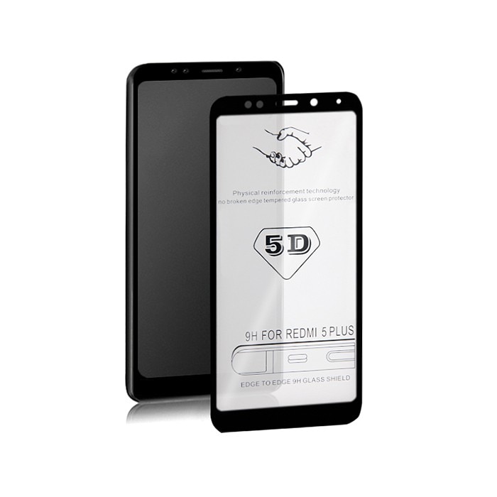 Sticla securizata Qoltec PREMIUM, Compatibil cu Xiaomi Redmi 5 Plus, 5D, Negru