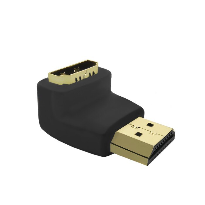 Adaptor unghiular HDMI A-mama/tata, Qoltec, Negru