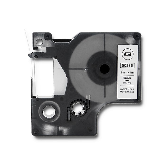 Etichete autocolante Qoltec, 6mm x 7 m, Alb/Negru