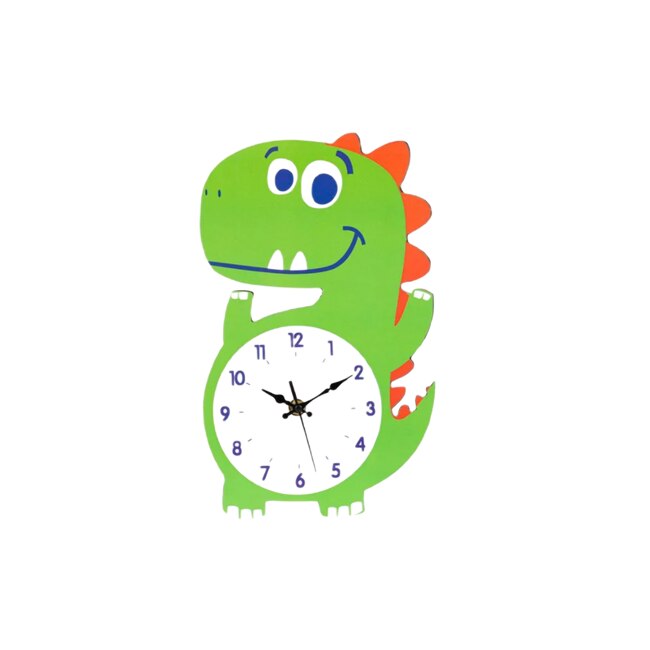 Ceas de perete pentru copii, model Dinozaur, 30 x 18 cm, Multicolor, JMB-BBL3132