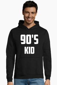 Egyedi férfi pulóver "90's kid", Fekete, S