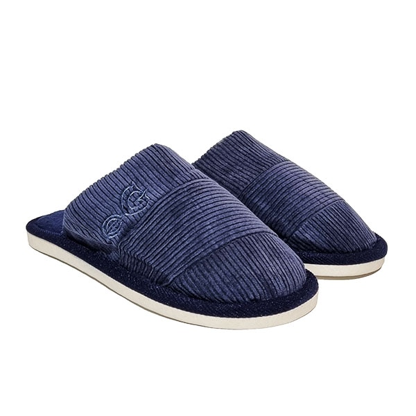 Papuci casa barbati material reiat Ega, Bleumarin