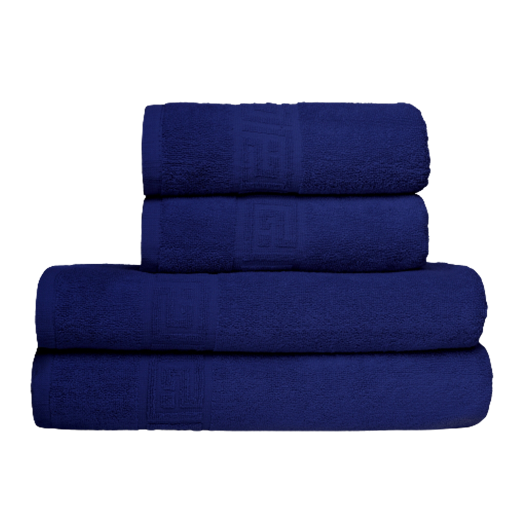 Set 4 Prosoape Greek Border, 2 x 50x90cm, 2 x 70x140cm, BLEUMARIN