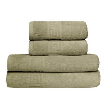 Set 4 Prosoape Greek Border, 2 x 50x90cm, 2 x 70x140cm, KAKI Set 4 Prosoape Greek Border, 2 x 50x90cm, 2 x 70x140cm, KAKI