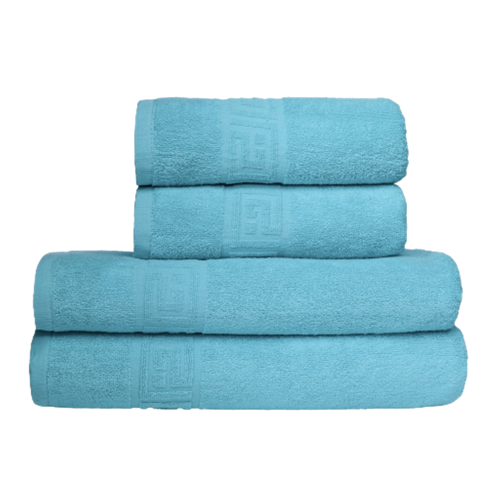 Set 4 Prosoape Greek Border, 2 x 50x90cm, 2 x 70x140cm, BLEU