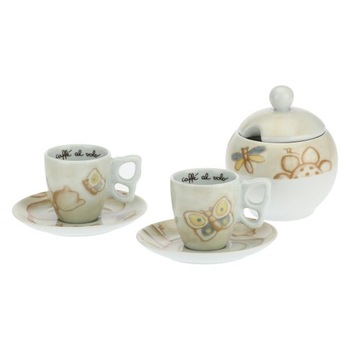 Set 3 piese, 2 cesti de cafea, 1 zaharnita, portelan THUN, model Elegance, 110 ml Set 3 piese, 2 cesti de cafea, 1 zaharnita, portelan THUN, model Elegance, 110 ml