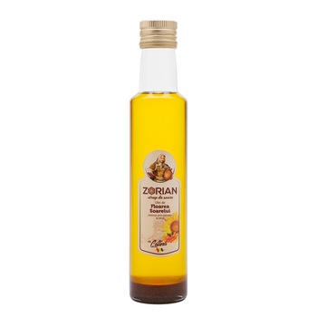 Ulei de floarea soarelui presat la rece, aromat cu catina - 250 ml Ulei de floarea soarelui presat la rece, aromat cu catina - 250 ml
