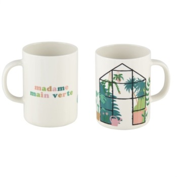 Cana - Maurane Madame main verte, Ceramica, 250 ml, Alb Cana - Maurane Madame main verte, Ceramica, 250 ml, Alb