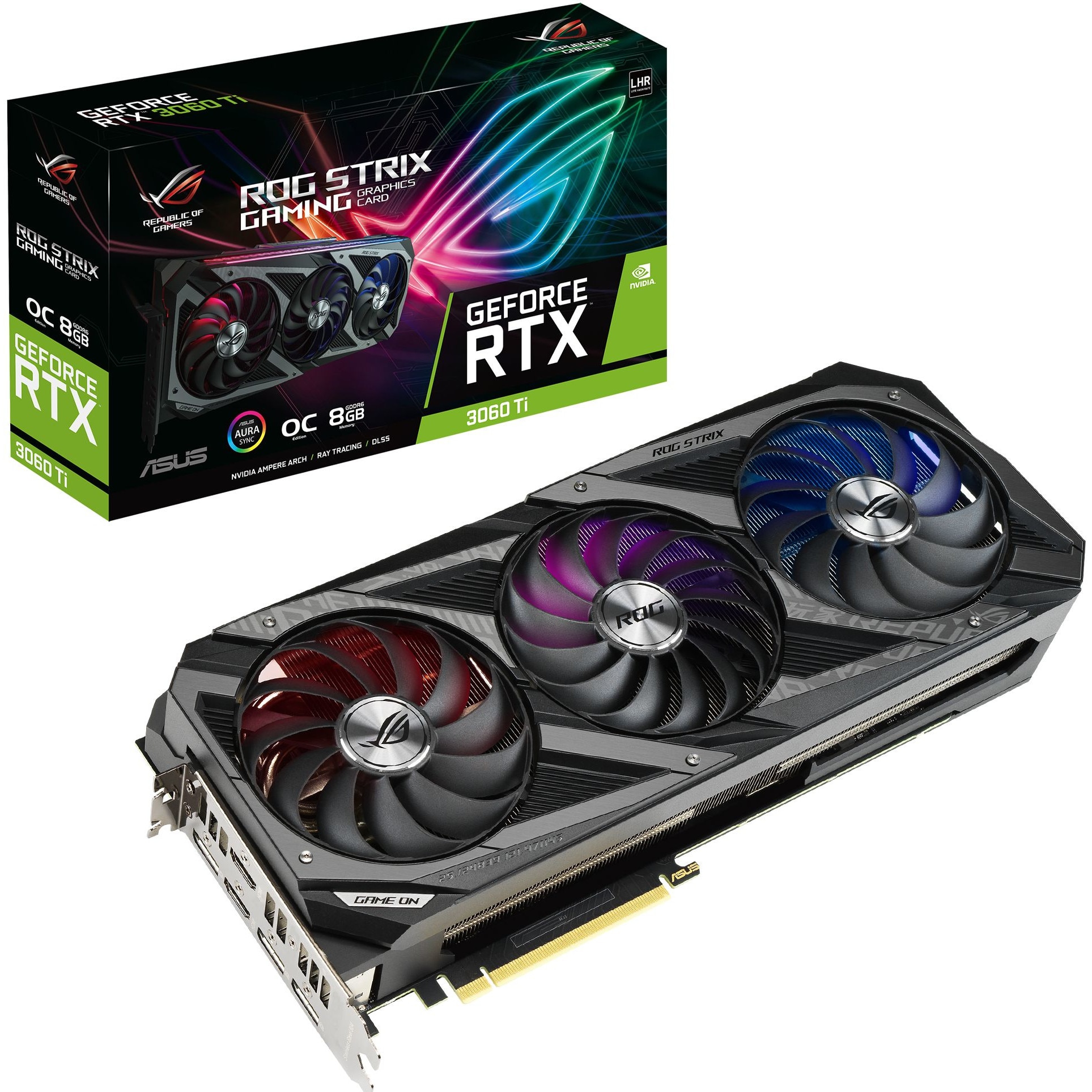 Видео карта Asus Geforce Rtx 3060 Ti 8gb Rog Strix V2 Oc Gddr6 256bit 3 X Displayport Emagbg 1746