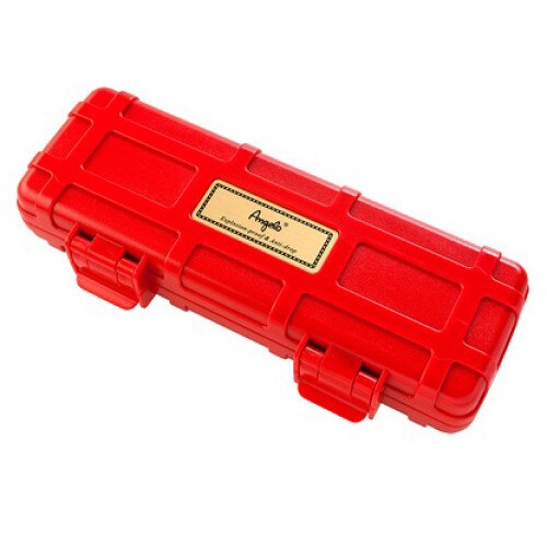 Humidor trabucuri Angelo Red din lemn de cedru, portabil ,capacitate 2 trabucuri