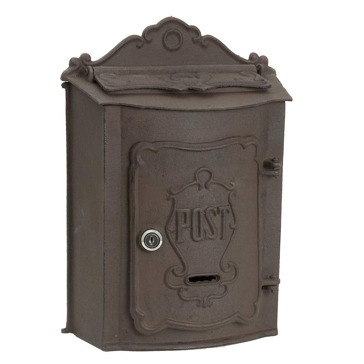 Cutie postala de perete din fier maro 27x11x37 cm