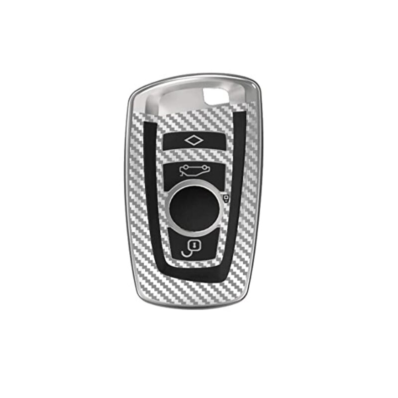 Husa Cheie Smartkey BMW 3/4 Butoane Silver TPU BMW Seria F Carbon
