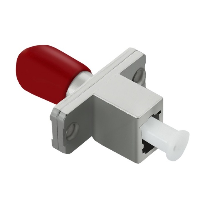 Adaptor Hibrid Fibra Optica Qoltec 54150 Simplex Multimod LC/UPC - ST/UPC, Conector Optic Durabil pentru Retea Rapida si Instalare Usoara, Compatibil cu Echipamente de Transmisie Date de Mare Viteza