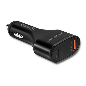 Incarcator Auto Qoltec 12-24V, Max 63W, USB tip C, USB QC 3.0, Negru Incarcator Auto Qoltec 12-24V, Max 63W, USB tip C, USB QC 3.0, Negru