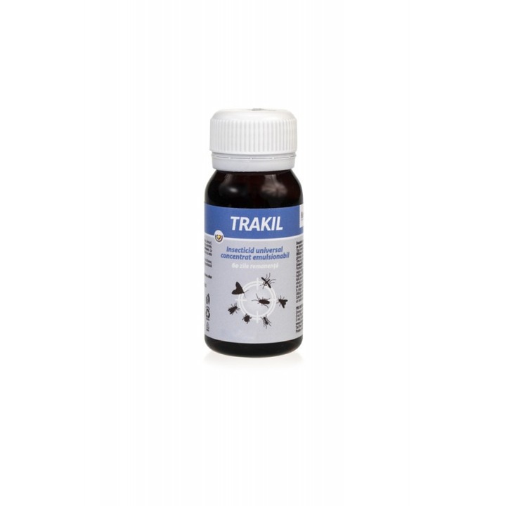 Insecticid/ otrava concentrat de contact, molii, tantari, muste, paianjeni, gandaci, plosnite, furnici, TRAKIL, 50 ml