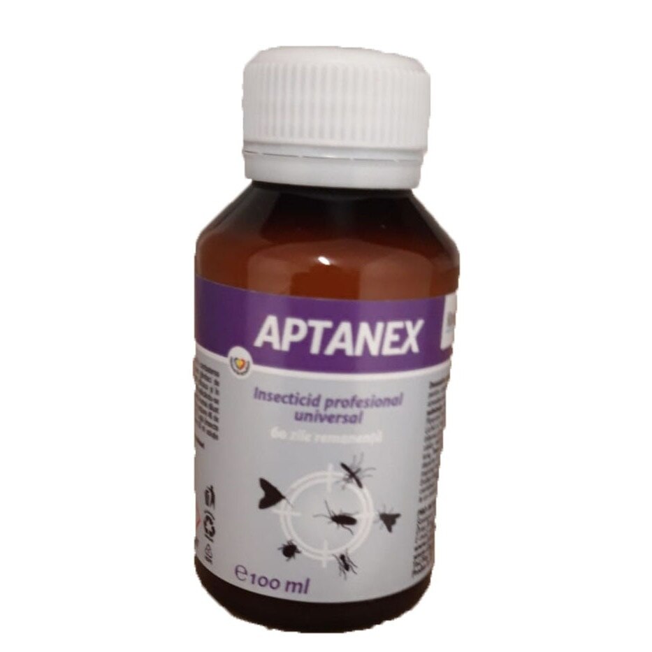 Insecticid/ otrava concentrat de contact, impotriva gandacilor, plosnitelor, moliilor, termitelor, acarienilor, paianjenilor, Aptanex, 300 ml