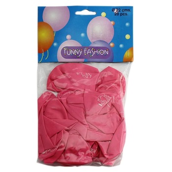 Set baloane Baby Boy Baby Girl Funny Fashion, latex, culoare roz, 20 bucati Set baloane Baby Boy Baby Girl Funny Fashion, latex, culoare roz, 20 bucati