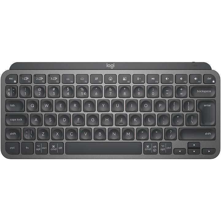Клавиатура Безжична Logitech MX Keys Mini, Осветена, Layout US INTL, Черен