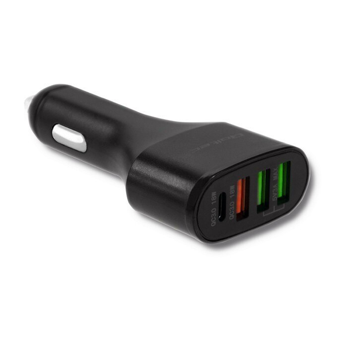 Incarcator auto cu 4 porturi USB Qoltec, 12-24 V, 51W, Negru