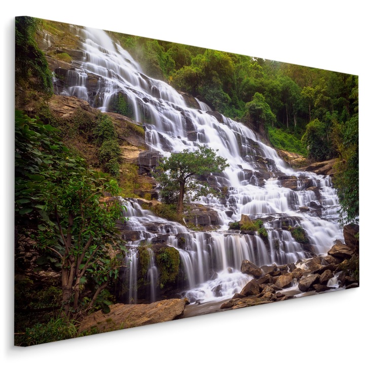 Kép konyhai CASCADA Natura 40cm x 30cm tájkép, 3D effektus, vászon, kreatív dekor, vászon fa kereten, modern lakberendezés