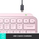 Клавиатура Безжична Logitech MX Keys Mini, Подсветка, Layout US INTL, Розов
