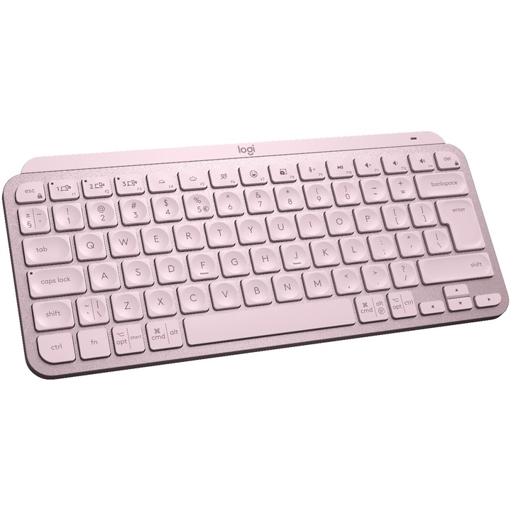 Клавиатура Безжична Logitech MX Keys Mini, Подсветка, Layout US INTL, Розов