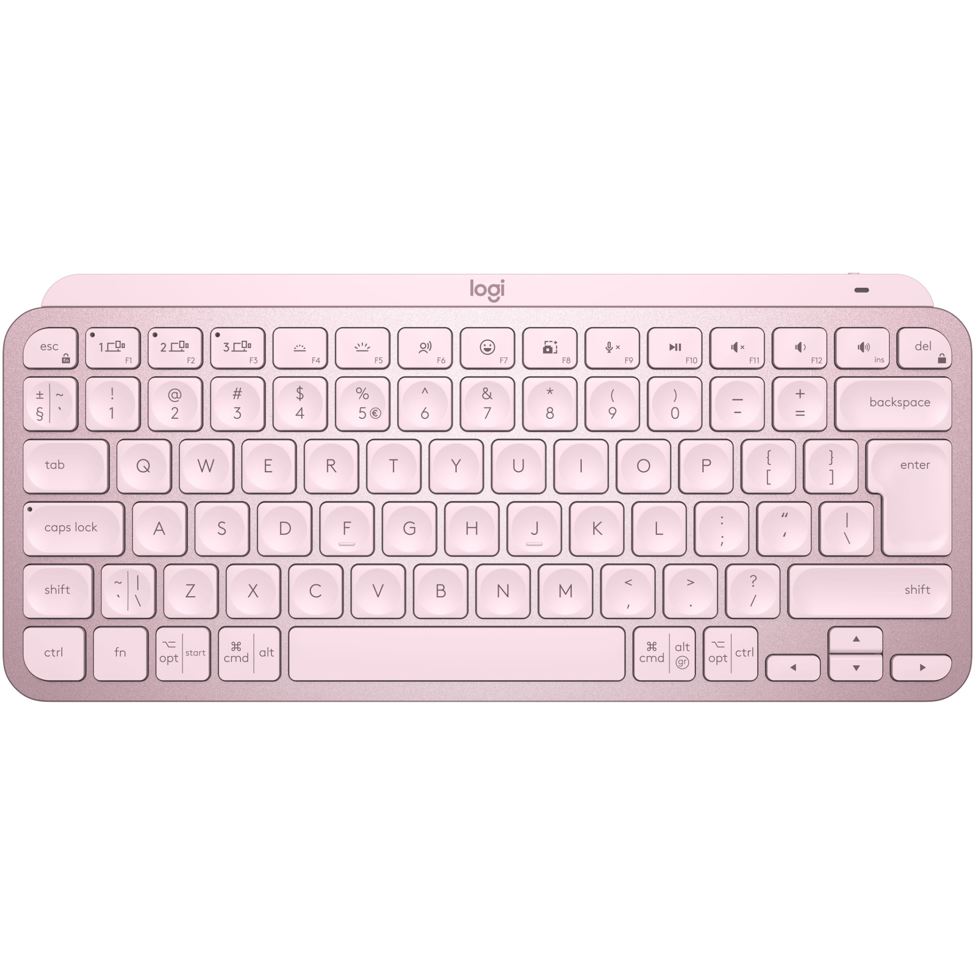 Tastatura iluminata Logitech MX Keys Mini, Wireless, layout US INTL, Rose