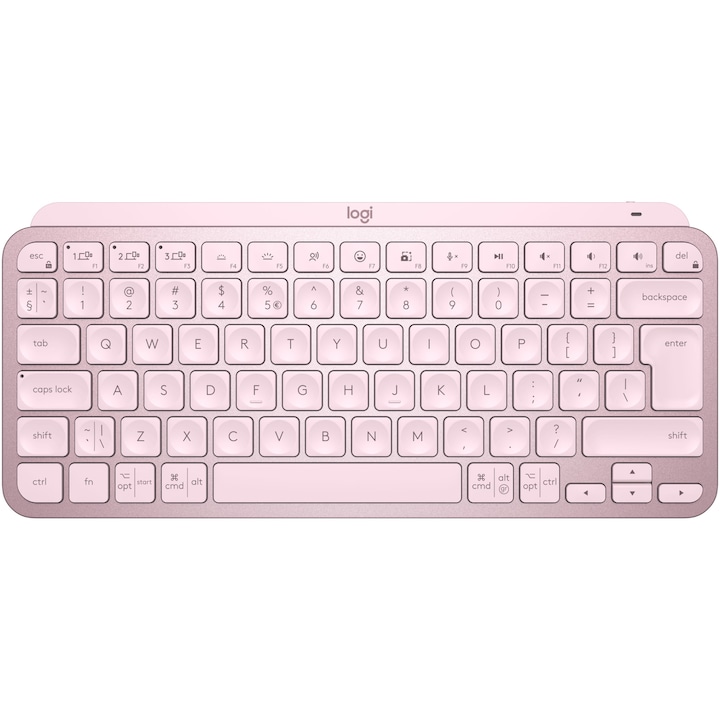 Клавиатура Безжична Logitech MX Keys Mini, Подсветка, Layout US INTL, Розов