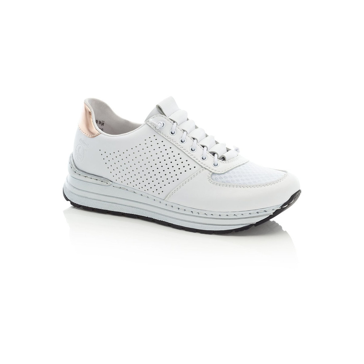 Pantofi sport dama, Rieker Casual Trainers, Piele ecologica, Alb