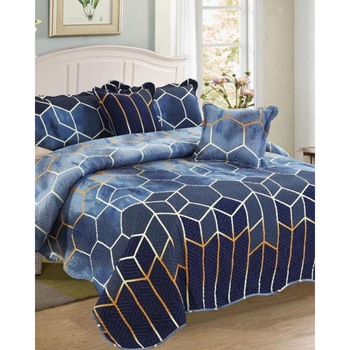 Set Cuvertura de Pat si 4 Fete de Perna, Finet, 5 piese, King Honey, CVY-11 Set Cuvertura de Pat si 4 Fete de Perna, Finet, 5 piese, King Honey, CVY-11