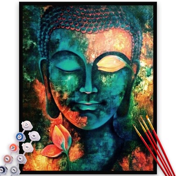 Kit Pictura pe numere, panza, rama lemn, pensule si culori acrilice, 40x50 cm, Religioase, M1524 Kit Pictura pe numere, panza, rama lemn, pensule si culori acrilice, 40x50 cm, Religioase, M1524