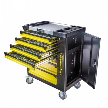 Dulap pentru scule Topmaster, 182 piese, 7 sertare, blat otel inoxidabil, maxim 550 kg Dulap pentru scule Topmaster, 182 piese, 7 sertare, blat otel inoxidabil, maxim 550 kg