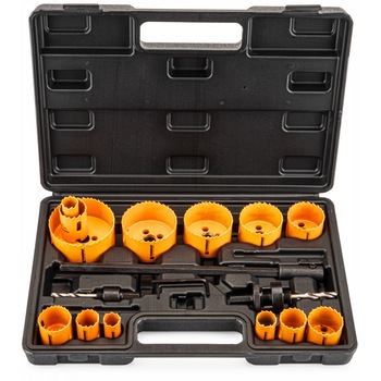 Set 17 burghie pentru metal, lemn, bimetal PM-ZODM-17ET Powermat PM1036 Set 17 burghie pentru metal, lemn, bimetal PM-ZODM-17ET Powermat PM1036