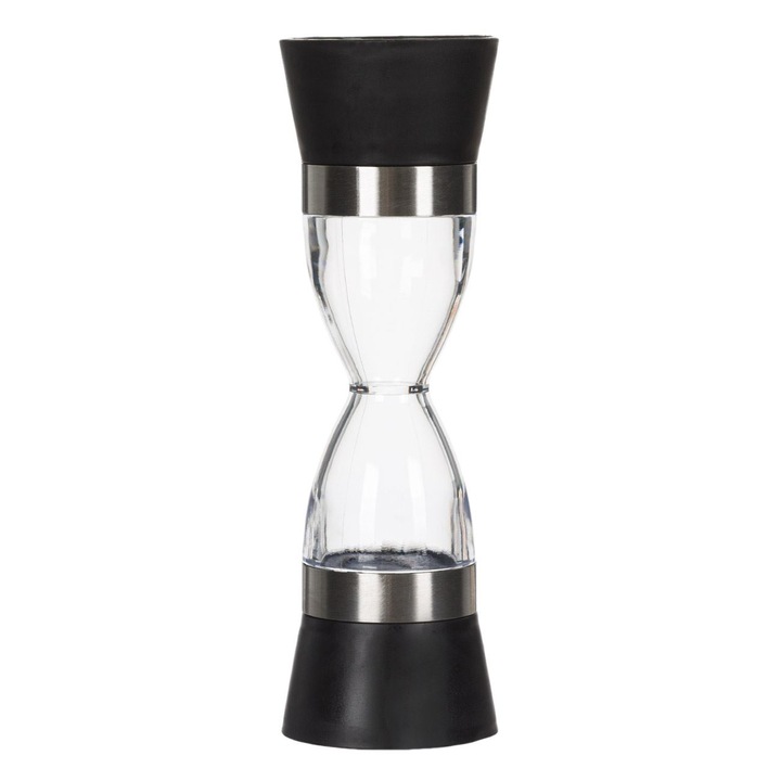 Rasnita dubla transparenta pentru condimente, sare si piper Shopiens®, cu lame ceramice, 6 x 20 cm