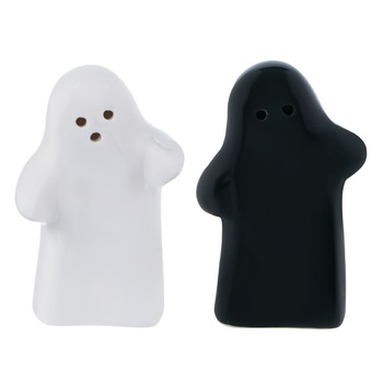 Set 2 solnite sare si piper, Zola, din ceramica, forma fantoma, 9x4,5x8 cm Set 2 solnite sare si piper, Zola, din ceramica, forma fantoma, 9x4,5x8 cm